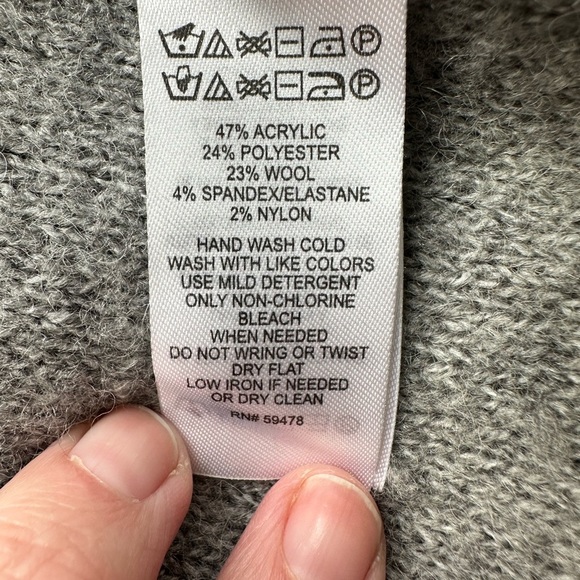 Nanette Lepore Gray Waterfall Open Front Cardigan Sweater Two Tone Size Large - Picture 8 of 10